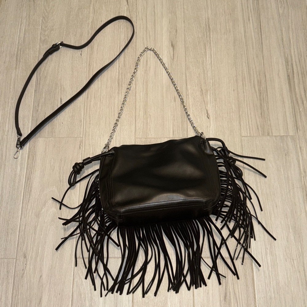 Suede Fringe Shoulder Bag - Picture 6 of 10